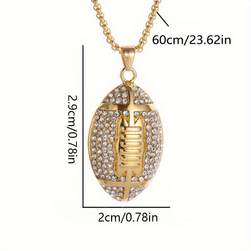 1PC New American Football Necklace Rap Punk Rock Jewelry Gift For Men Women Athletes Accessories