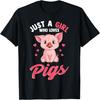 Just A Girl Who Loves Pigs Hog Lover Cute Farmer T-Shirt
