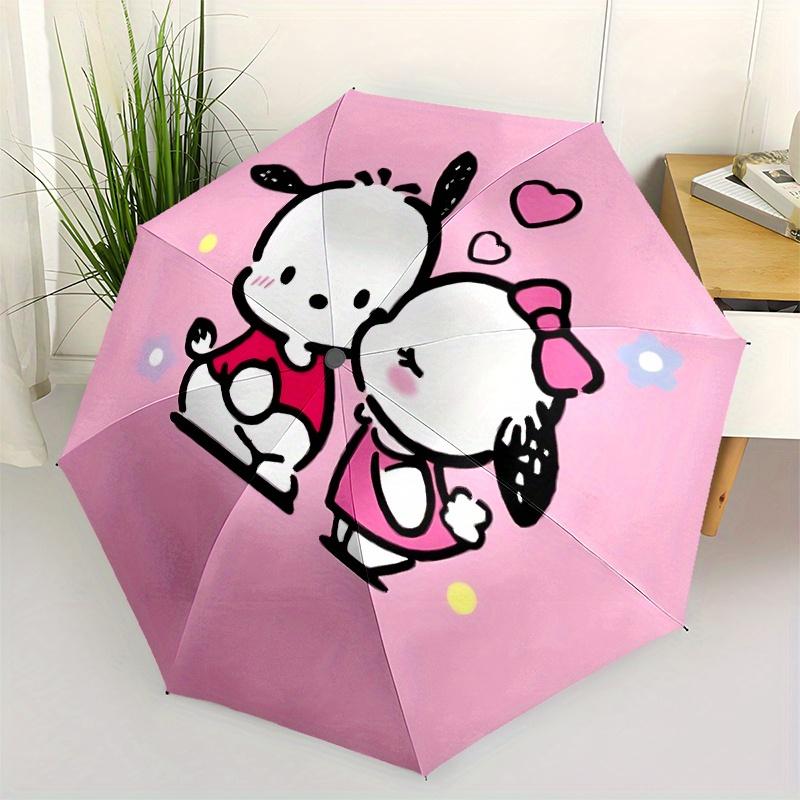 Pacha Dog Automatic Open/Close Umbrella-Cute Umbrella with Cute Design, Portable 3-Fold Compact Umbrella for Men & Women, Halloween Christma