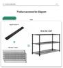Black Large Mesh Panel Kitchen Storage Rack - DIY Free Combination Metal Organizer