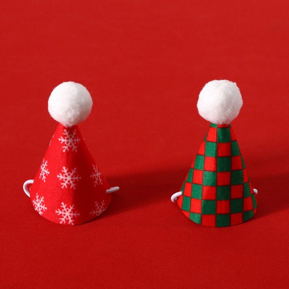 Hand-woven Dog Christmas Bib Xmas Hat Adjustable Pet Knitted Snowflake Scarf  New Year