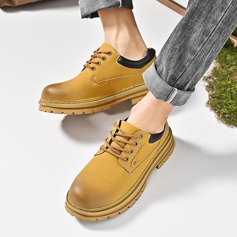 Men Handmade Shoes Waterproof Casual Leather Shoes Men's Shoes Genuine Leather Casual Outdoor Work Shoes