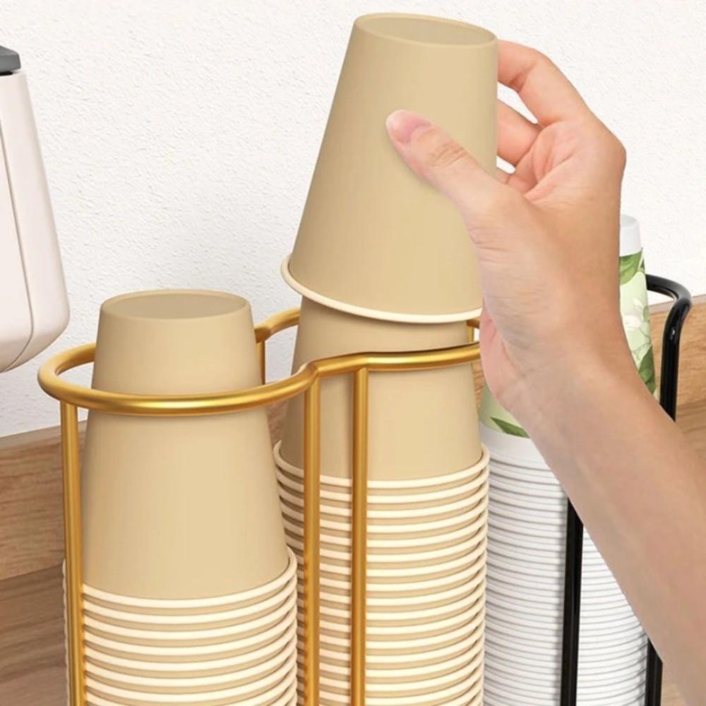 Rust-Proof Disposables Cups Picker Stainless Steel Paper Cup Organizer Cup Storage Rack  Household