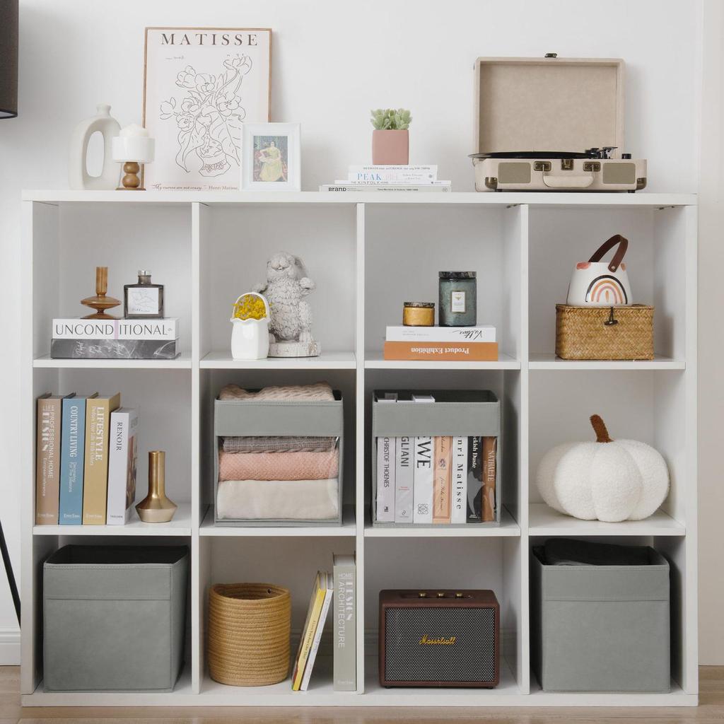 Cube Storage Basket – No Lid, Foldable, Non-Woven Fabric with PVC Window