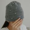 Women's lovely pearl point hexagon knit beanie