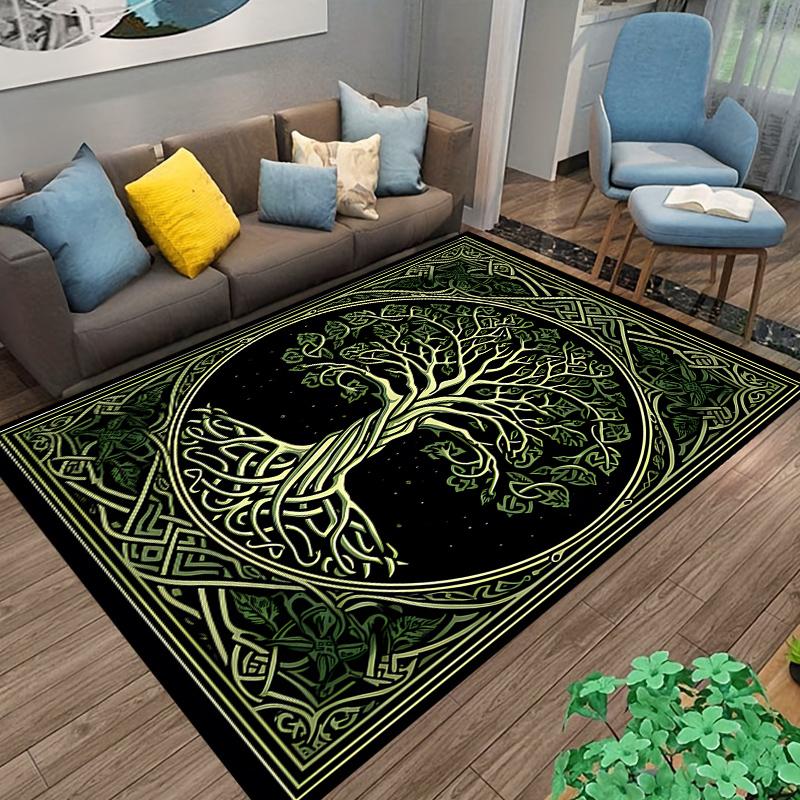Unique Tree Design Rug for Home Decor Suitable for use as an anti-slip game mat for living room and bedroom sofas