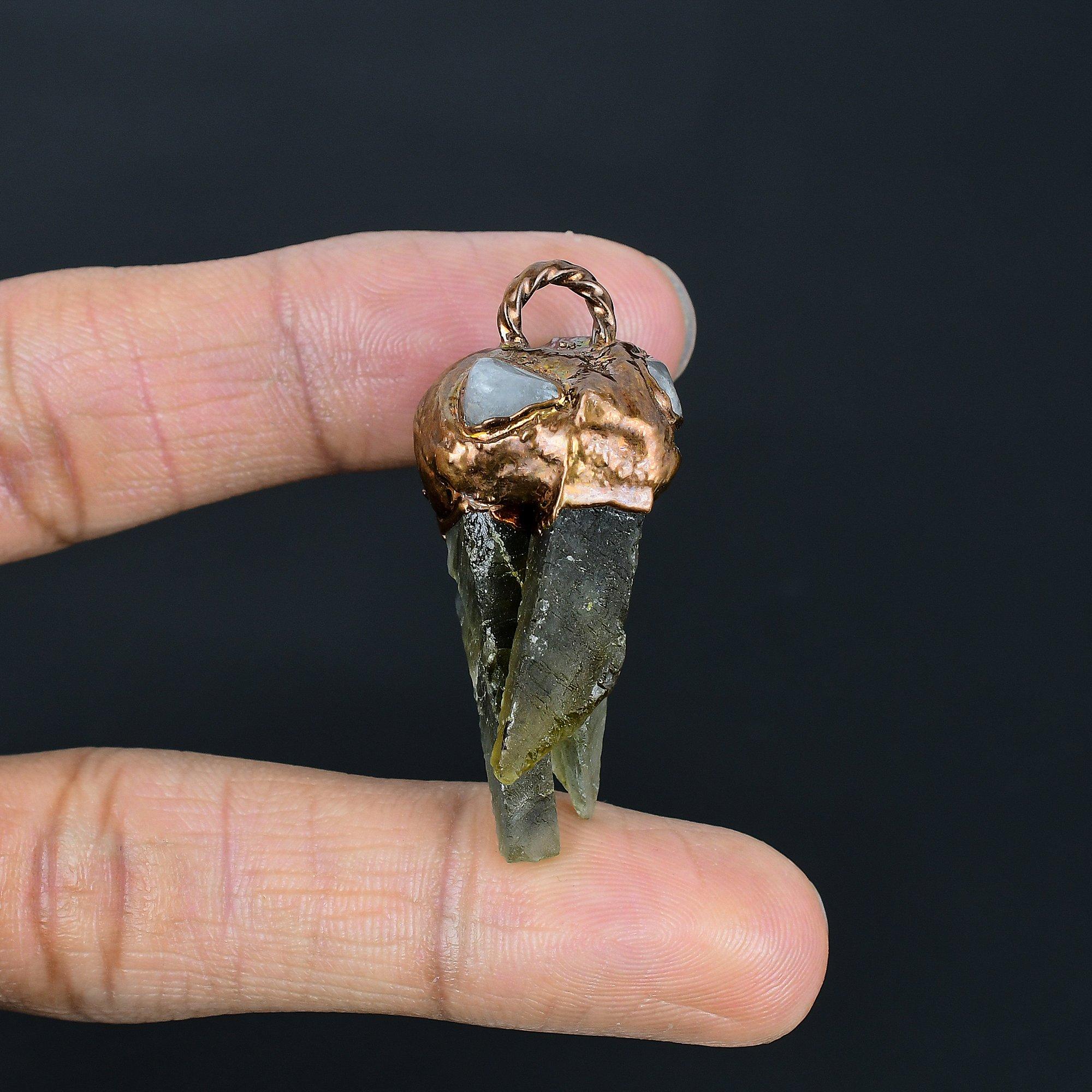 

Labradorite Gemstone Pendant, Copper Electroformed Pendant, Handmade Antique Jewelry, Gift For Mother Day 2.55 Inches