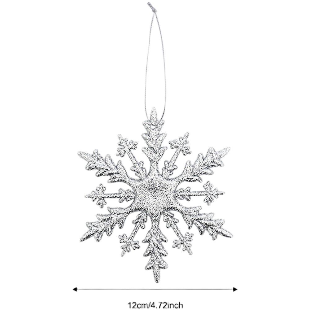 Glitter Acrylic Snowflake Ornaments For Christmas Tree Decorations Holiday Christmas Tree Hangings Festival Party Window Ornamen
