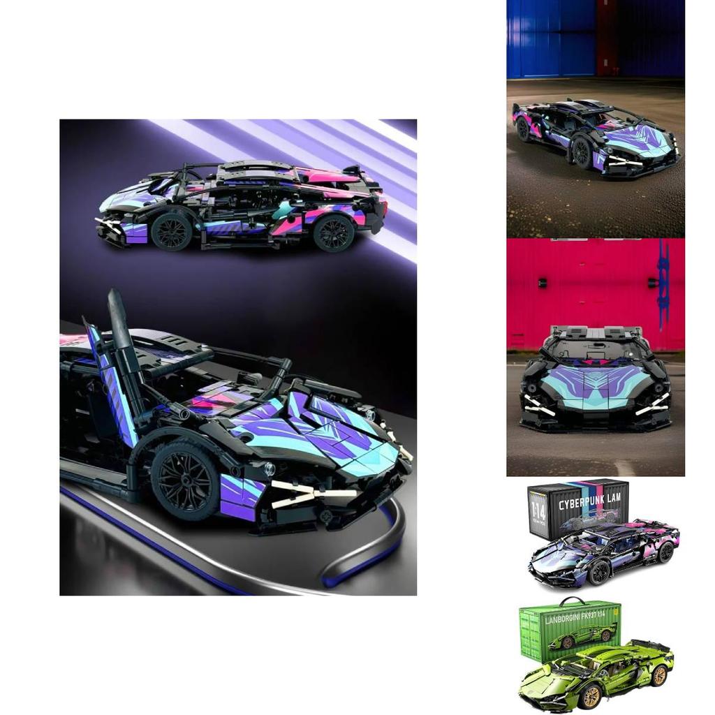 Cyberpunk Race Car Model Building Blocks For Boys Diy Toy
