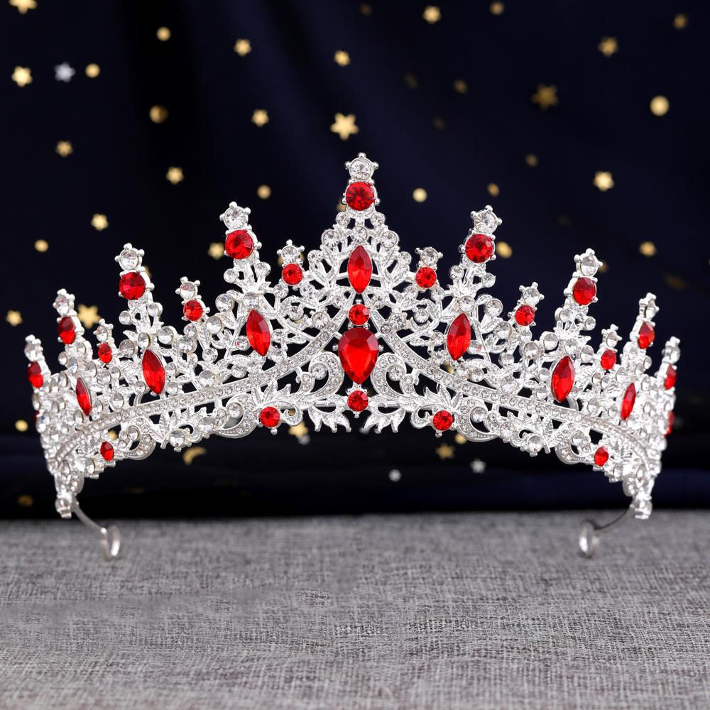 Krone Tiara Braut High End Prinzessin Krone Farbiger Kristall Königin Tiara Krone Barock Hochzeitskleid Stirnband