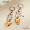 GEMCHIC Women's Two-Tone Heart Drop Earrings, Stainless Steel Gold Plated Geometric Dangle Jewelry