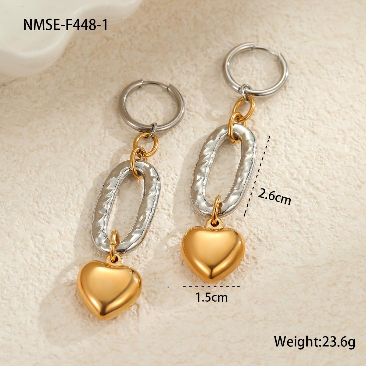 GEMCHIC Women s Two-Tone Heart Drop Earrings, Stainless Steel Gold Plated Geometric Dangle Jewelry 18K