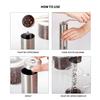 Râșniță de cafea manuală portabilă din inox pentru acasă, râșniță de cafea manuală cu bavuri ceramice, setări reglabile, unelte portabile cu manivelă
