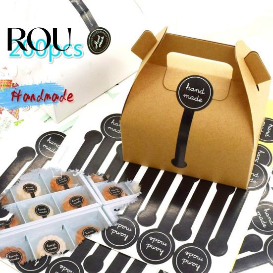 200 Stuks Handgemaakte Lange Afdichtingsstickers Stickers Cadeauverpakking Zelfklevend Label