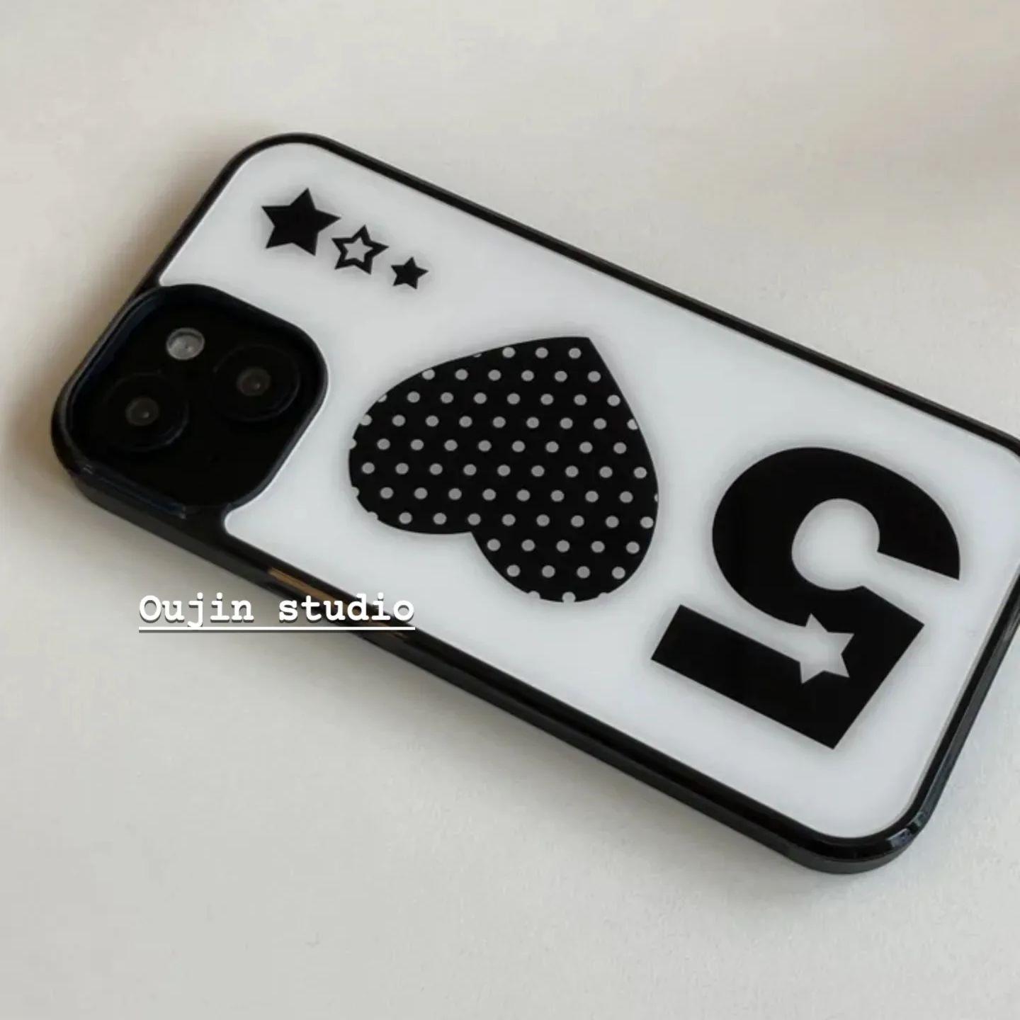 

Korean Ins Design Retro Wave Dot Love Number Star Cartoon Cute Phone Case For iPhone 16 15 14 13 12 11 Pro Max Plus Y2K Cover For iPhone 16 Pro Max