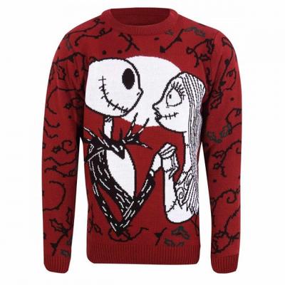 Nightmare Before Christmas Unisex Adult Jack And Sally Knitted Sweatshirt