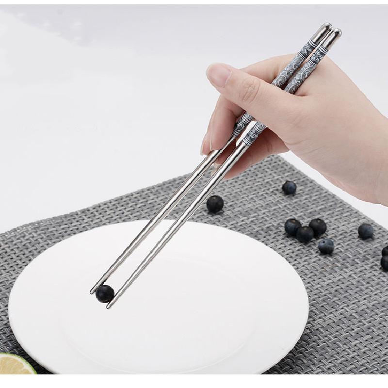 

Палочки для еды из нескользящей нержавеющей стали многоразового использования для кухни