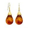 Stylish Amber Tone Dangle Earrings Resin And Alloy Ear Hook Comfortable For Long Time Use Perfect For Parties