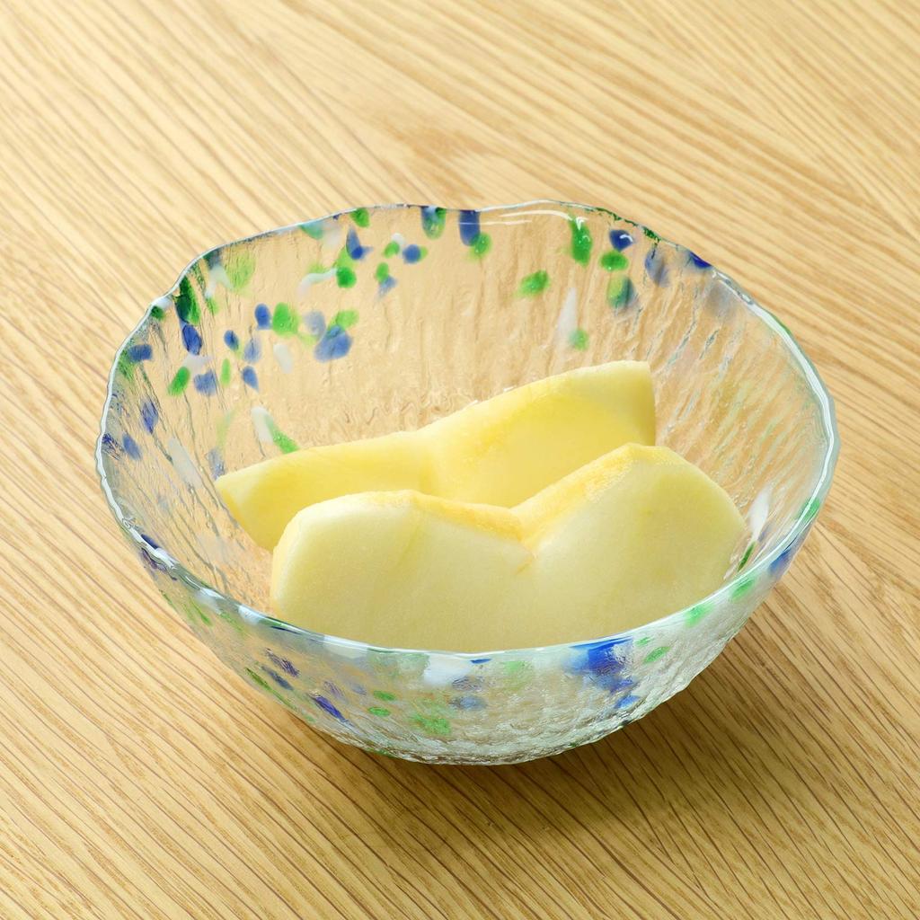 Aderia Shonai Craft Small Bowls, Clear, Maximum 13.4cm X 6.5cm High, Hana Tsuduri Design, Set of 6, Crystal Glass, Made In Japan, F-70250