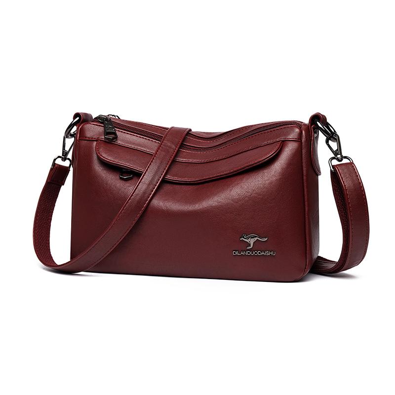 Modische Schultertasche aus Kunstleder, Damen Handtasche in Unifarbe, Retro Schultertasche, Umhängetasche mit mehreren Fächern, geeignet für den täglichen Gebrauch und zum Einkaufen