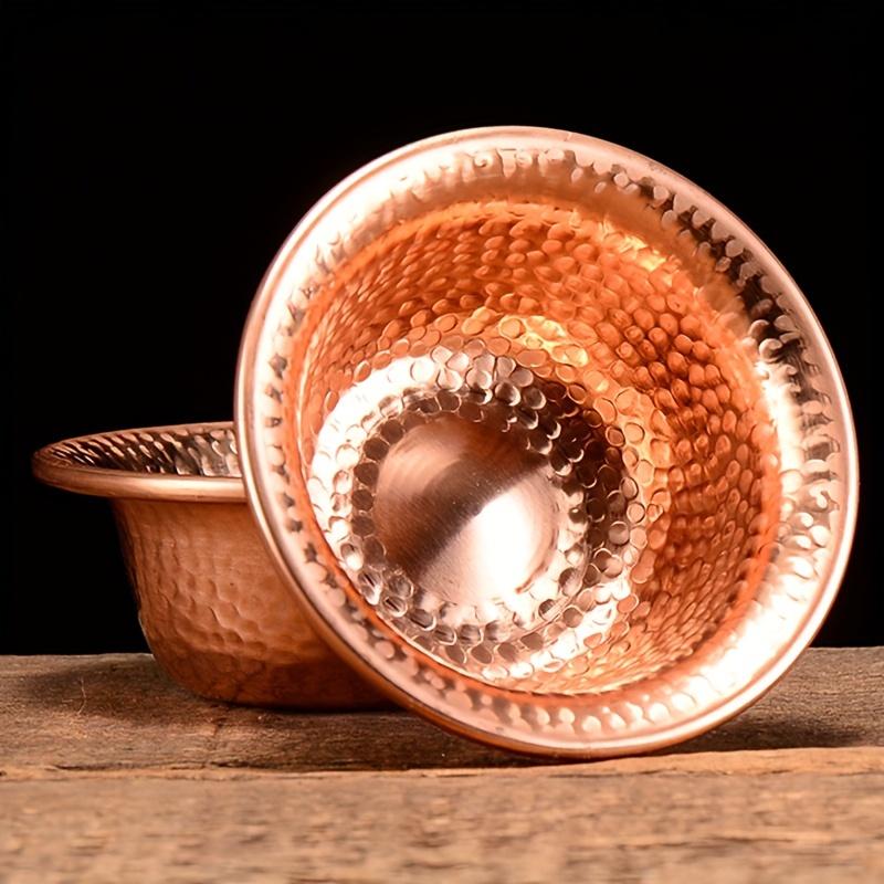 1Pcs,Relief Pure Copper Drinking Bowl Pure Brass Small Auspicious Holy Water Cup Buddhist 11cm Bowl Home's Gift Decorative