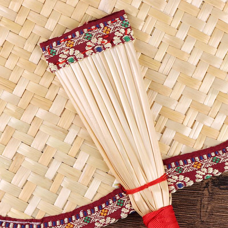 TaTanice Chinese Style Handwoven Wheat Straw Fan