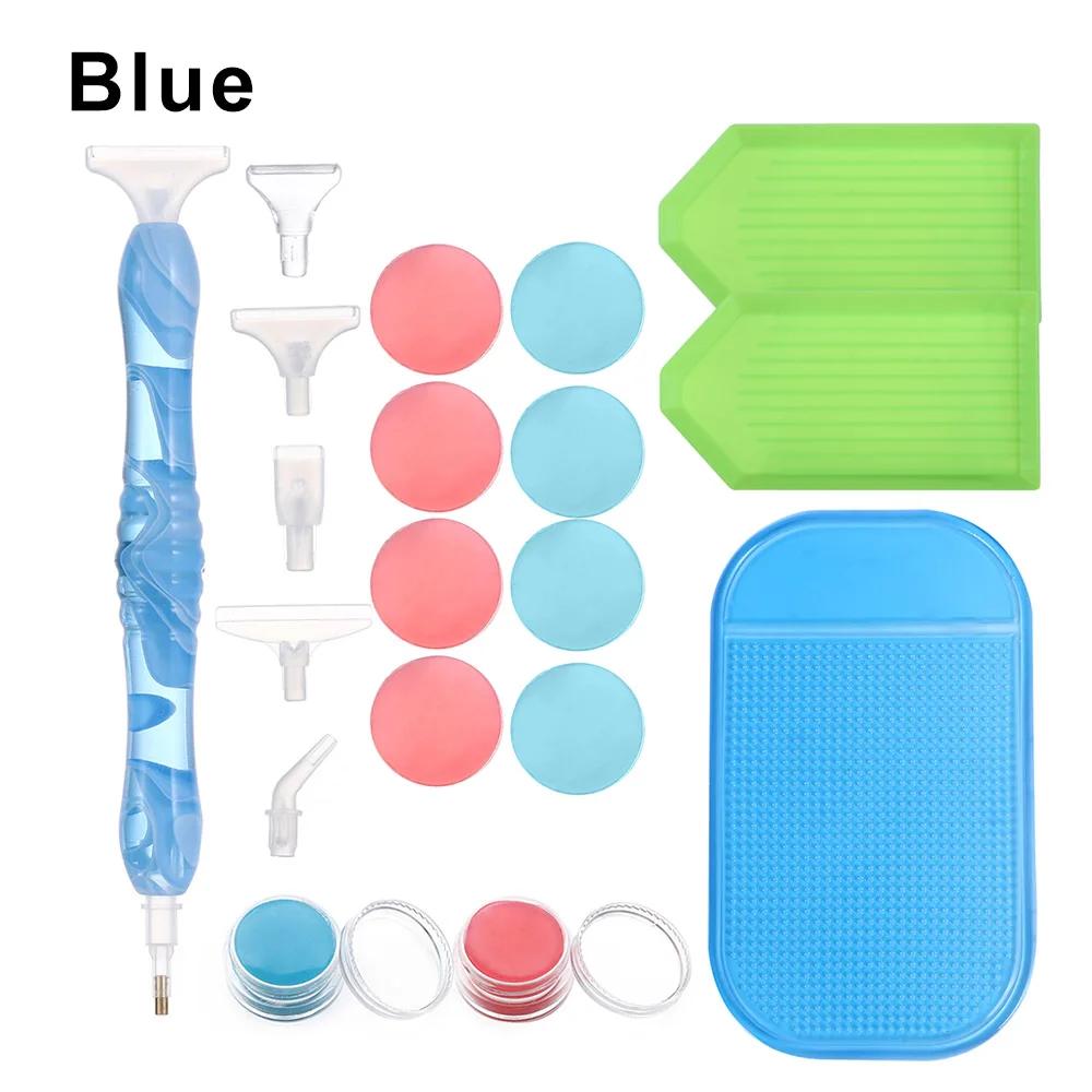 Resin Point Drill Pen 5D Diamond Painting Handmade Tool Kits for 5D Painting with Replacement Drill Picker Clay Tray Accessories