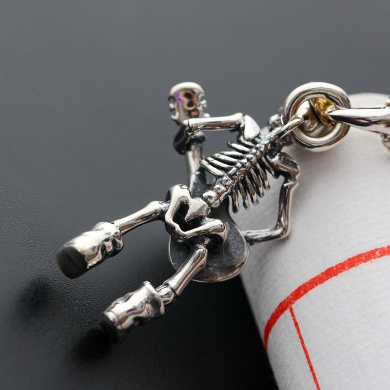 Fashion Personality Trend Hot Sale Guitar Skull Frame Pendant Men's Necklace