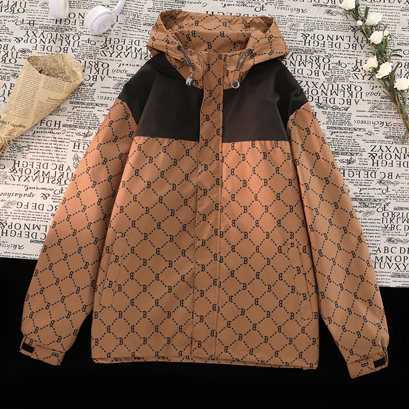 

Осенняя новая куртка с капюшоном мужская куртка подростковая модная брендовая свободная мужская одежда для пар XXXL кофейный