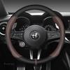 Carbon fiber Leather Car Steering Wheel Cover For Alfa Romeo Giulia Stelvio Giulietta 159 147 156 Mito Sportiva Auto Accessories