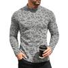 Men's Leopard Print Long Sleeve Crewneck Base Layer Shirt for Fall Winter Everyday Wear