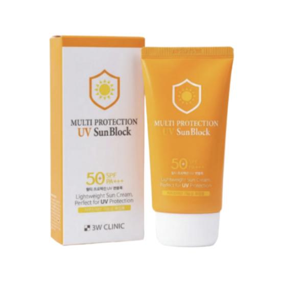 3W CLINIC Multi Protection UV Sunblock SPF50+ PA+++ Broad Spectrum Sunscreen 70ml