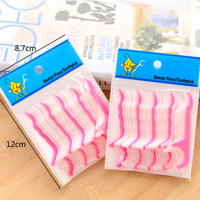 25pcs Dental Floss and Plastic Toothpicks for One-time Cleaning of Dental Gaps-Oral Care