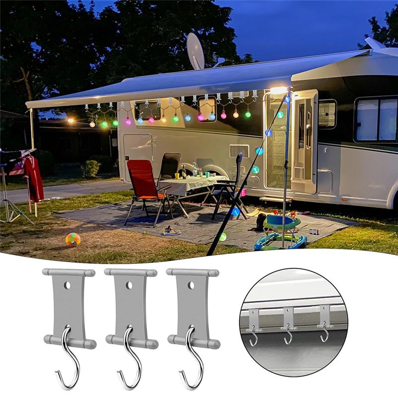 M-Modern-16 PCS RV Awning Light Clips Awning Hooks, Double Sided Campers Light Holders Awning Hooks Light Support Hanger