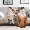The Proud Deer Throw Blanket Stylish Warm Blanket for Living Room Bedroom