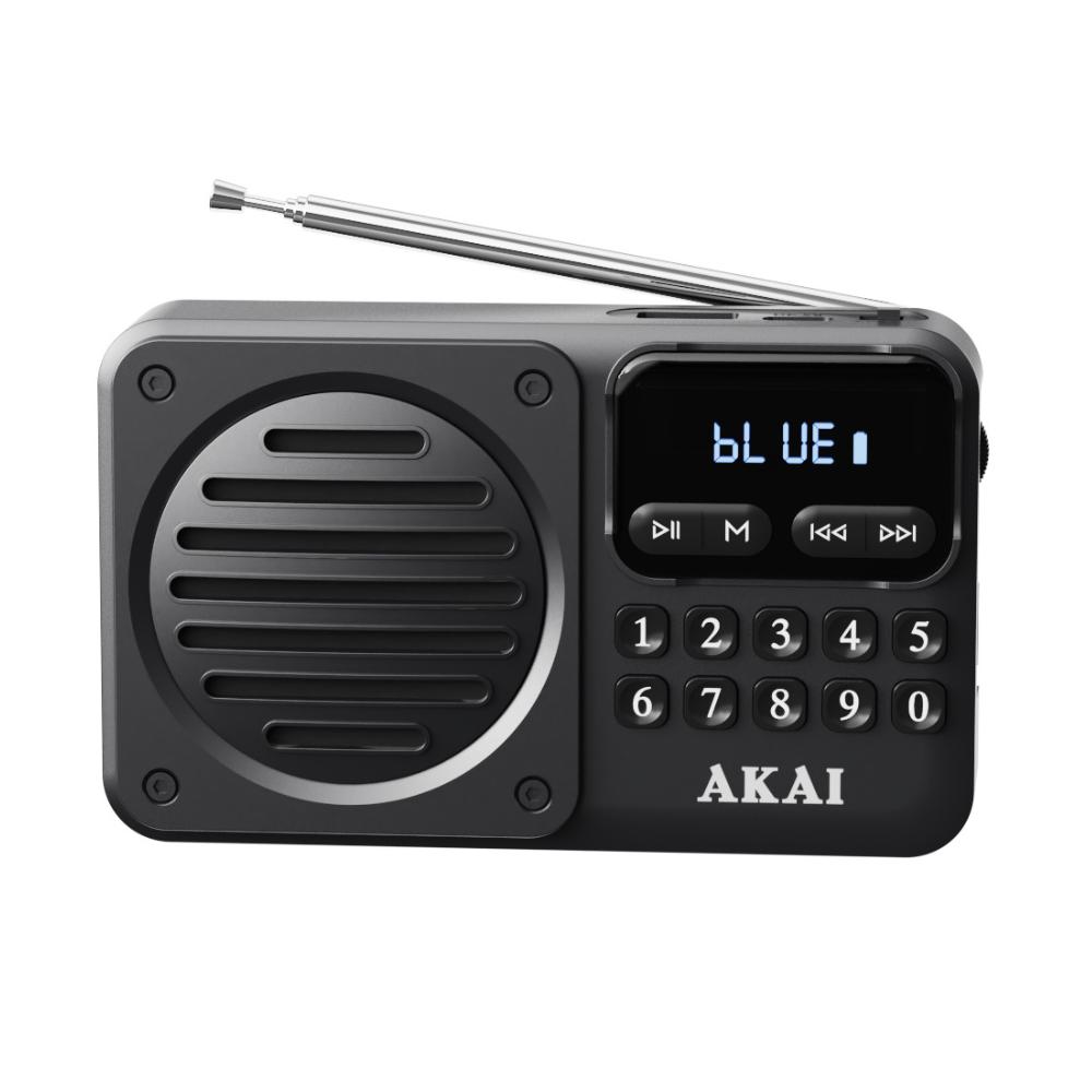 Akai Taşınabilir Radyo Apr-300 2.5W Bluetooth 5.3 Fm Usb Microsd Siyah