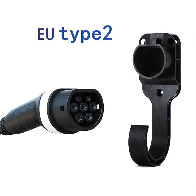 EV Charger Holder Electric Vehicle Charging Cable Hook Mount Bracket for J1772 Type2 European Standard Charger Accessories