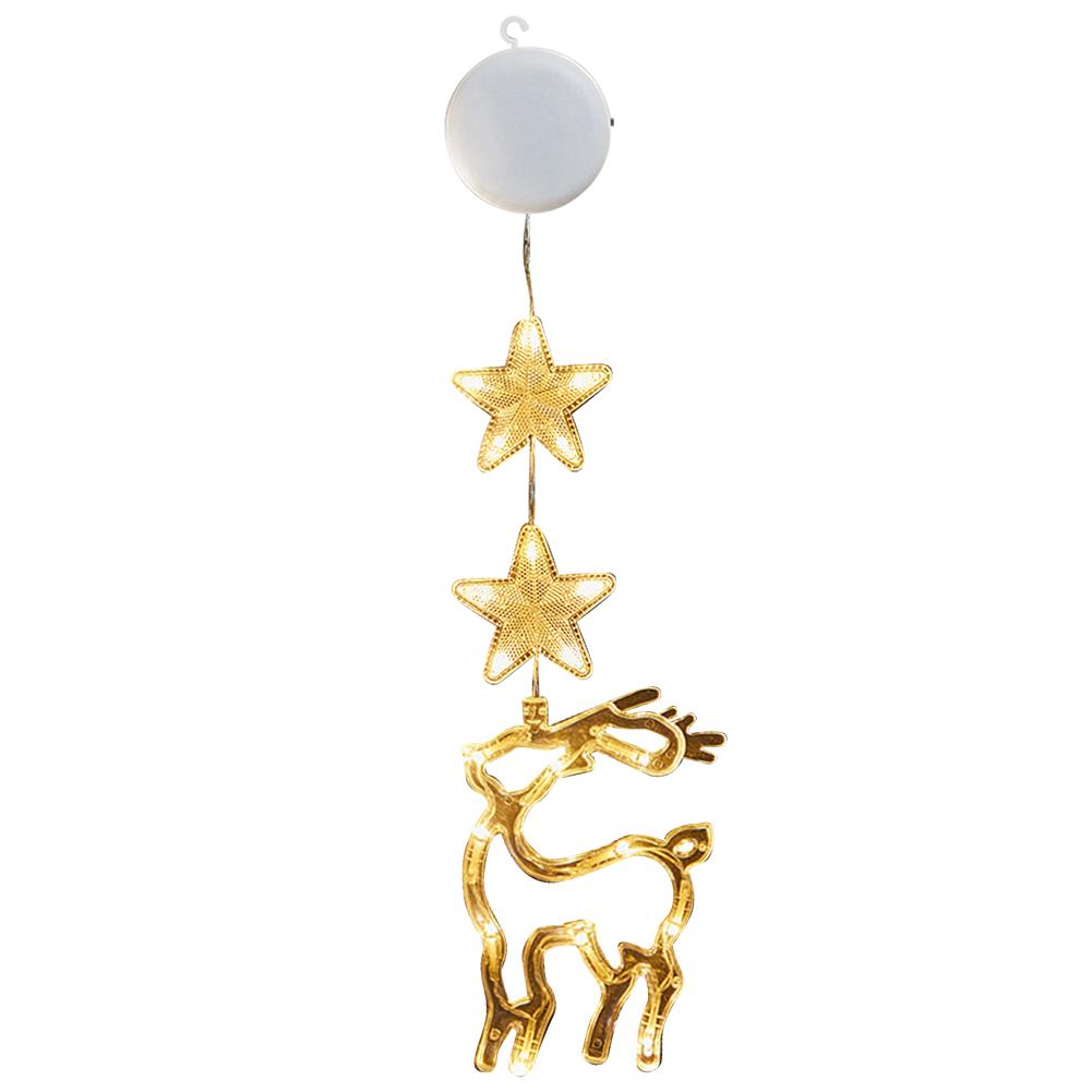 3 Pack Christmas Window Decoration Light Battery Operated Window Hanging Light with Suction Cup Christmas Home Shop Party Gifts