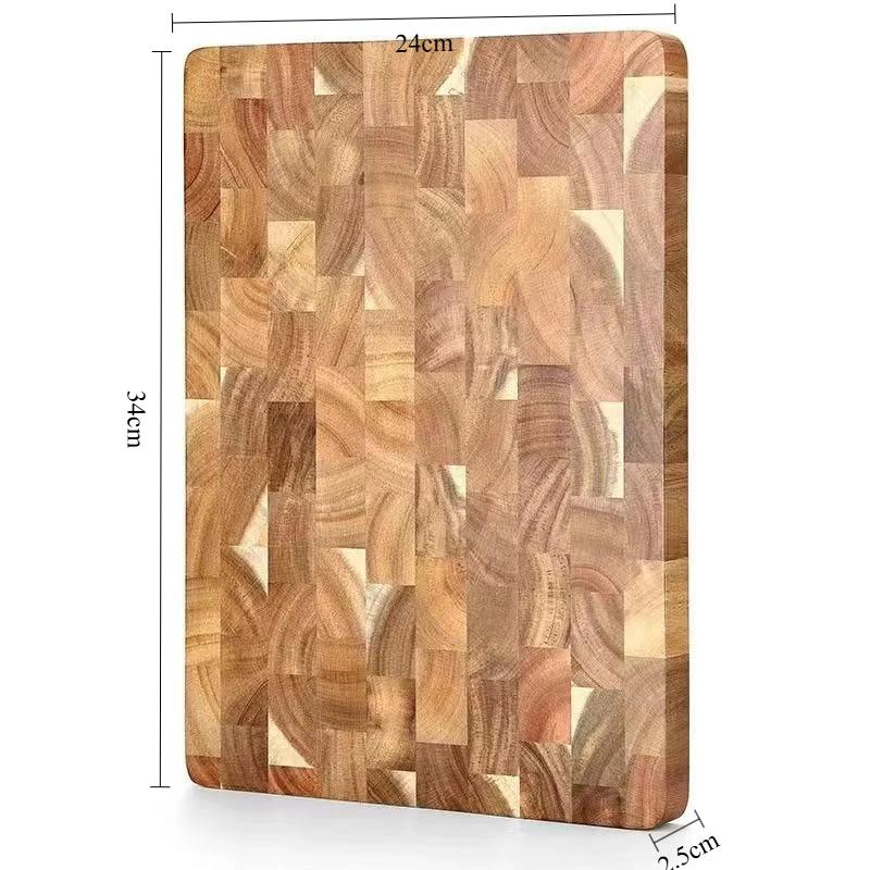 

Acacia Wood Cutting Board Geometric Design Kitchen Chopping Board for Fruits Vegetables