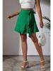 One Piece Lace Up Skirt High Waist Solid Color Ruffled Edge Short Skirt Cross-border Women's Clothing