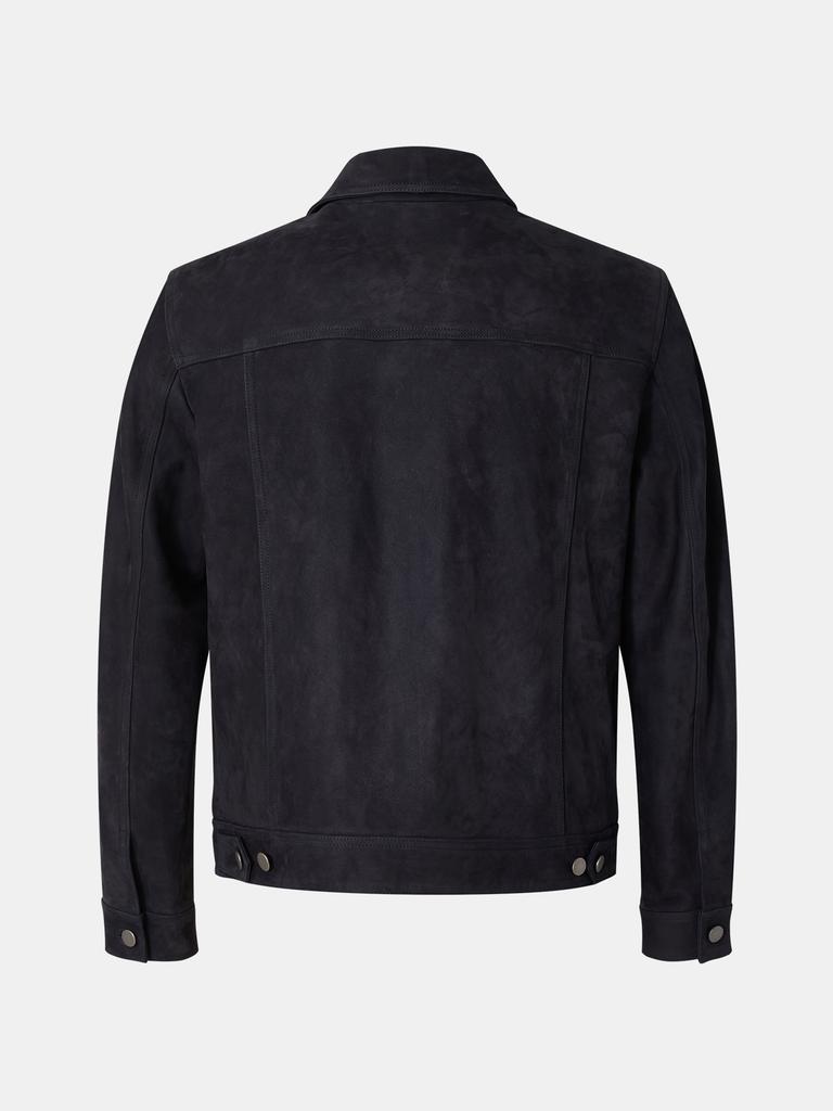 Ikalook Goat Skin Suede Trucker Jacket Cljp118