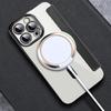 For iPhone 11 Pro Max 6.5 inch Compatible with MagSafe RFID Blocking Card Slots PU Leather+TPU Electroplating Clear Back Flip Case with Lens Film
