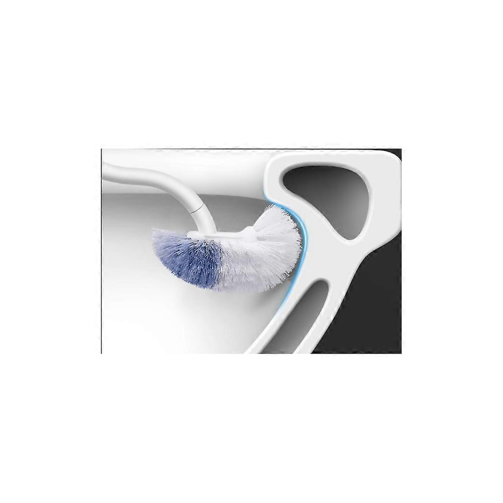 Toilet Brush No Dead Corner Soft Hair Long Handle Toilet Brush Toilet Supplies Blue Cleaning Brush Set,2024 Ping