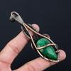 Bijuterii cu pietre prețioase de smarald create în laborator, pandantiv lucrat manual învelit cu sârmă de cupru pur