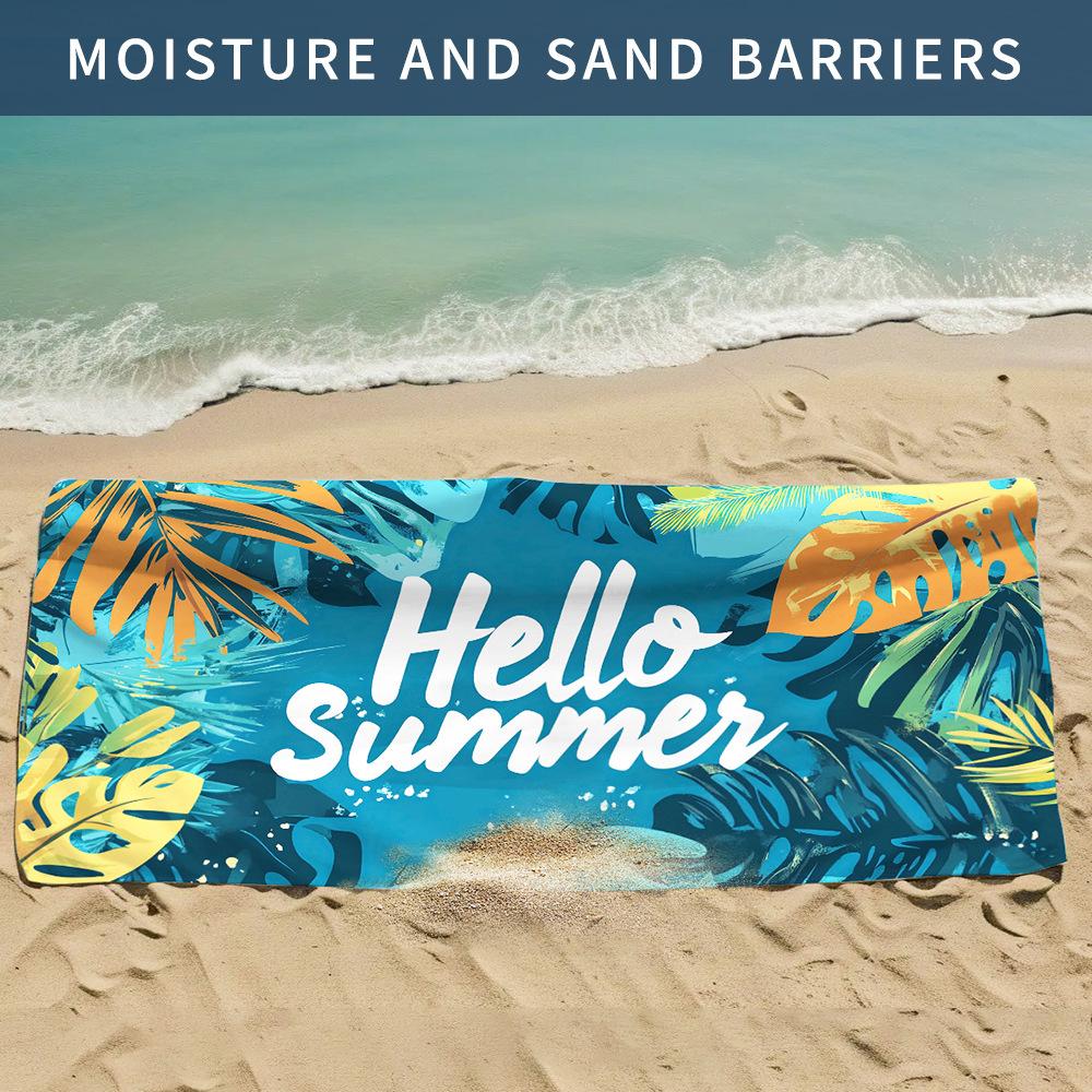

New, double-sided velvet beach towel quick-drying sports towel printed bath towel [Spot sale]