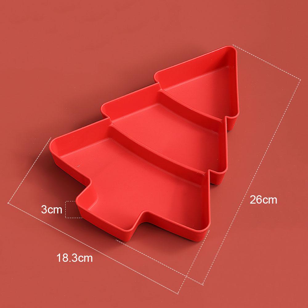 Silicone World Christmas Tree Fruit Plate Home Snack Plate Plastic Nut Candy Dish Melon Seeds Dried Fruit Box Lazy Snack Box