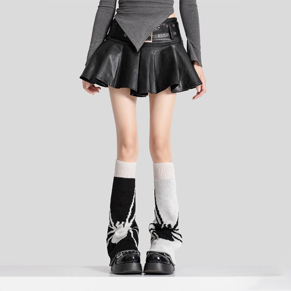 

Вязаные гетры в балетном стиле, гетры-паутинки в стиле лолита, чехлы для ботинок, мягкие гольфы до колена, чулки для девочек, студенческие Black Spider