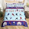 Hockey Duvet Cover Set 2/3pcs Hockey Sports Comforter Cover Polyester Hockey Puck Ball King Queen Size Quilt Cover For Boys