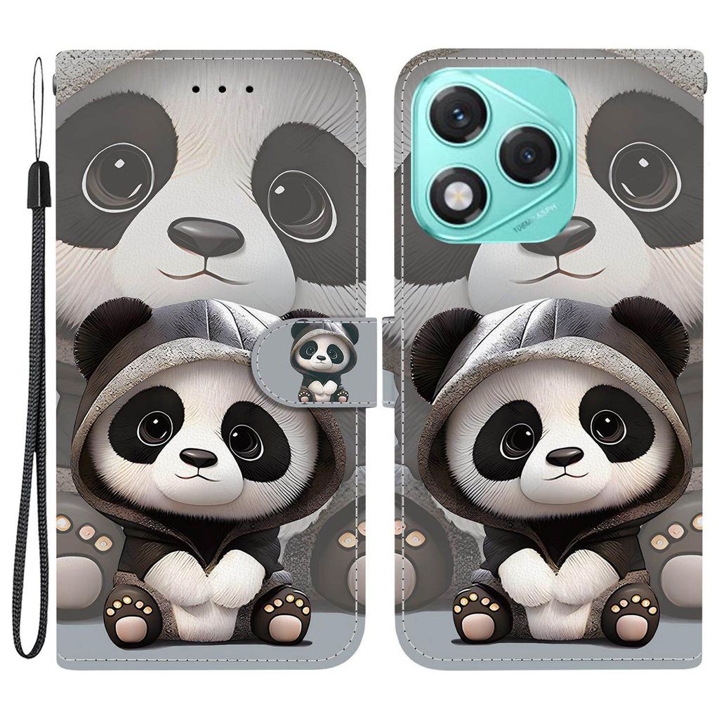 For Honor 400 Lite 5G Wallet Case Pattern Printing Leather Stand Phone Cover with Strap