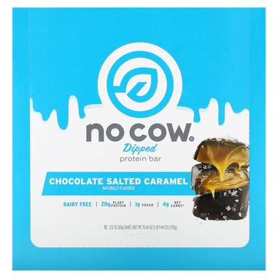 Batony proteinowe w polewie, Czekoladowo-słony karmel, 12 batonów, 60 g (2,12 uncji) Każdy